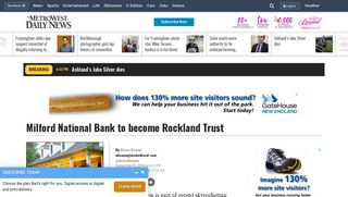 Milford National Bank to become Rockland Trust