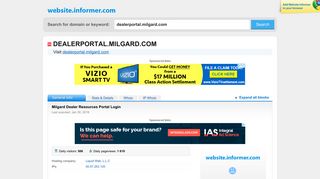 dealerportal.milgard.com at WI. Milgard Dealer Resources Portal Login