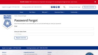 Password Forgot - Military Benefit Association