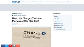 Heads Up: Changes To Chase Mastercard (Old Star Card) | Military.com