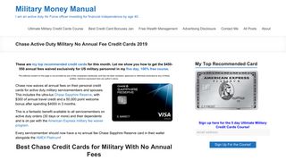 Chase Active Duty Military No Annual Fee Credit Cards 2019