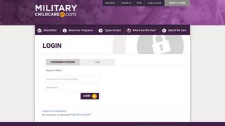 here to login - Military Child Care