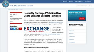 Honorably Discharged Vets Now Have Online Exchange Shopping ...