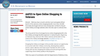 AAFES to Open Online Shopping to Veterans > U.S. DEPARTMENT ...