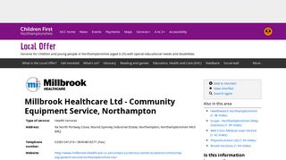 Millbrook Healthcare Ltd - Community Equipment Service, Northampton