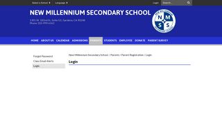 Login - New Millennium Secondary School