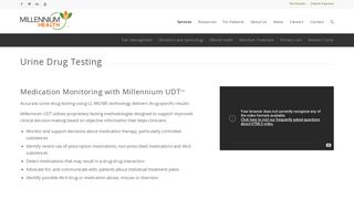 Urine Drug Testing Services - Millennium Health