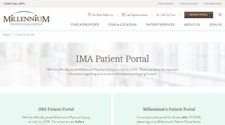 Patient Portal IMA - Millennium Physician Group