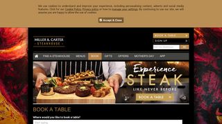 Book a Table at a Miller & Carter Steakhouse & Restaurant Near You
