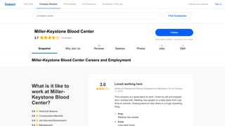 Miller-Keystone Blood Center Careers and Employment | Indeed.com