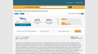 Miller-Motte Technical College Online Reviews - Grad Report
