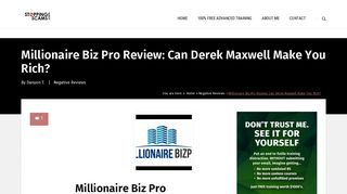 Millionaire Biz Pro Review: Can Derek Maxwell Make You Rich?