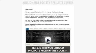 Millionaire Society Affiliate Center