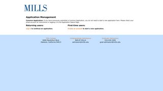 Application Management - Mills College