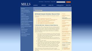 Mills College - Technology: Mills Resource Portal