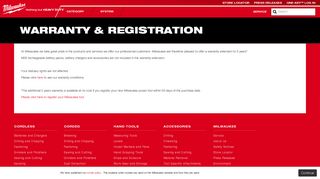 Warranty & Registration | Milwaukee Tools