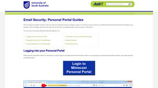 Mimecast Personal Portal - University of South Australia