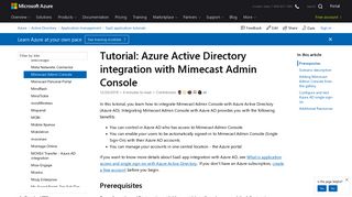 Tutorial: Azure Active Directory integration with Mimecast Admin ...