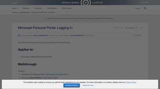 Mimecast Personal Portal: Logging In | Mimecaster Central
