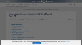 Administration Console: Configuring SSO Using M... | Mimecaster ...