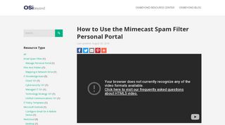 How to Use the Mimecast Spam Filter Personal Portal | OSIbeyond