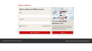 Sign in with your MIMS Account