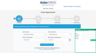 Aster MIMS Online Appointment