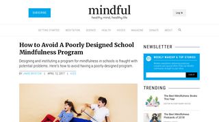 How to Avoid A Poorly Designed School Mindfulness Program - Mindful