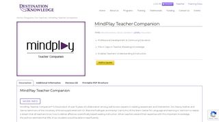 MindPlay Teacher Companion - Destination Knowledge