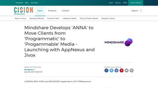 Mindshare Develops 'ANNA' to Move Clients from 'Programmatic' to ...