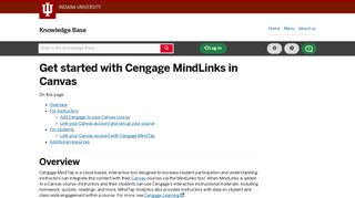 Get started with Cengage MindLinks in Canvas - IU Knowledge Base