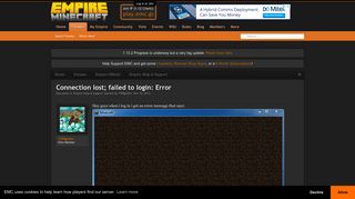 Connection lost; failed to login: Error | Empire Minecraft