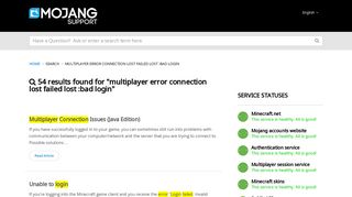 multiplayer error connection lost failed lost :bad login - Mojang
