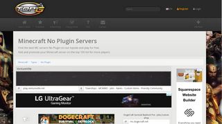 No Plugin Minecraft Servers | TopG Servers List
