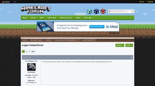 Login Failed Error - Mojang Account / Minecraft.net Support ...