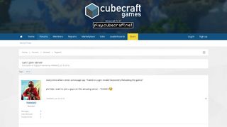can't join server | CubeCraft Games