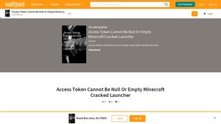 Access Token Cannot Be Null Or Empty Minecraft Cracked ... - Wattpad
