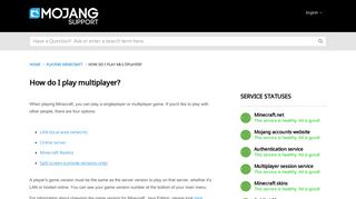 Mojang | How do I play multiplayer?