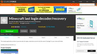 Minecraft last login decoder/recovery download | SourceForge.net