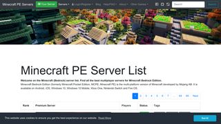 Minecraft PE Server List | Minecraft Pocket Edition Servers