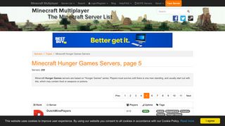 Minecraft Hunger games Server List - Minecraft Server List