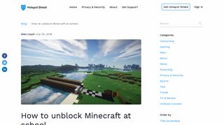 Minecraft unblocked at school for free | Hotspot Shield VPN