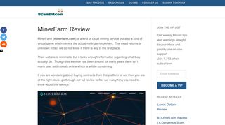 MinerFarm Review - Scam Bitcoin
