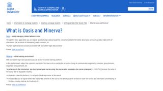 What is Oasis and Minerva? — Faculty of Economics and Business ...