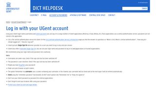 Logging in to your UGent account - DICT Helpdesk - Universiteit Gent