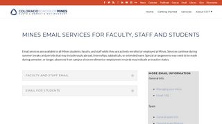 Mines Email Services for Faculty, Staff and Students