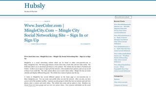 Www.IseeColor.com | MingleCity.Com – Mingle City Social ... - Hubsly