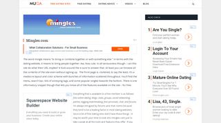 Mingles.com - Dating site - Signup Login Review - Muqa.com