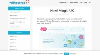 New! Mingle UK – Paid UK Surveys