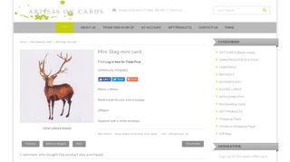 Mini Stag mini card [MS001] : Artists On Cards Ltd